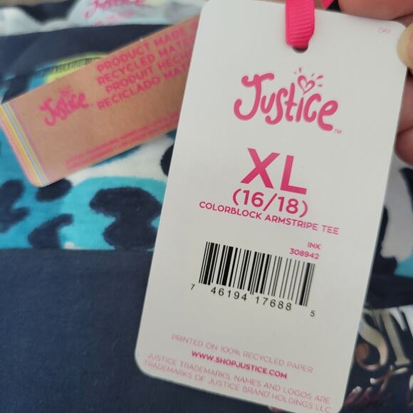 Justice colorblock armstripe tee in ink Size XL - Picture 6 of 9